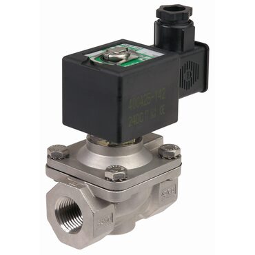 Solenoid valve 2/2 Type: 32302 Series: 210 Stainless steel Pilot operated hung diaphragm Normally closed (NC)
